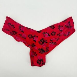 NWT Victorias Secret VS High Leg Cheeky Panty Size M Red Floral Print‎ Lingerie